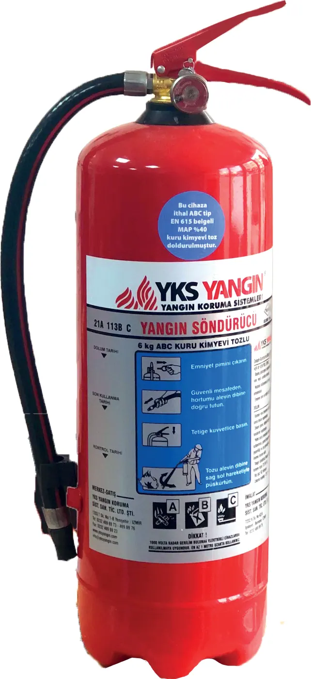 6 kg KKT yangın söndürücü, YKS Yangın etiketli